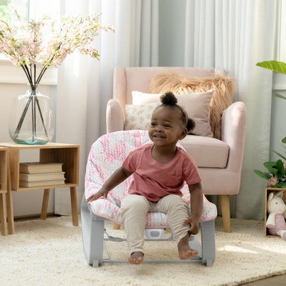Ingenuity Keep Cozy 3-in-1 Grow with Me Vibrating Baby Bouncer Seat & Infant to Toddler Rocker, 0-30 Months Up to 40 lbs (Pink Lily)