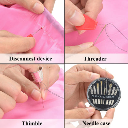 Marcoon Sewing KIT, DIY Sewing Supplies with Sewing Accessories, Portable Mini Sewing Kit for Beginner, Traveller and Emergency Clothing Fixes, with Premium Black Carrying Case (B)