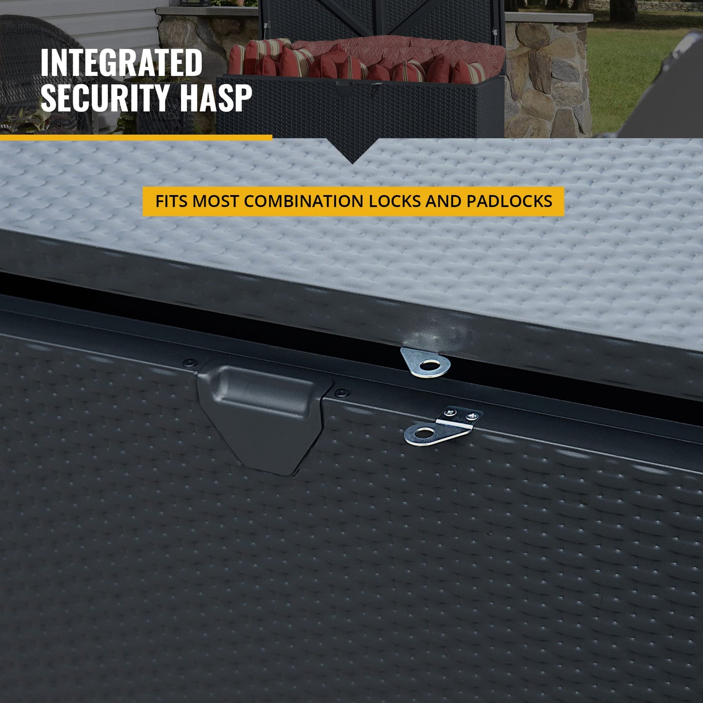 Arrow 4' x 2' x 2' Spacemaker Anthracite 134 Gallon Hot-Dipped Galvanized Steel Storage Deck Box