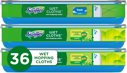 Swiffer Sweep + Mop Wet Pads Refill - All-Purpose Floor Cleaner for Dirt & Dust | Fresh Gain, 36ct