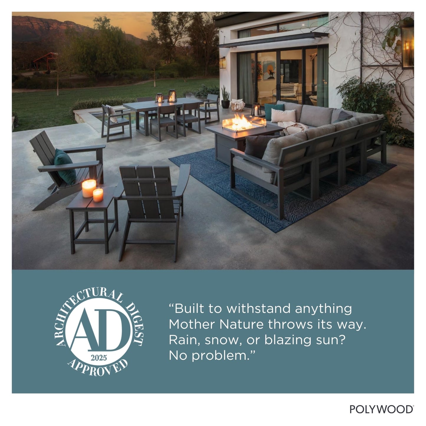 POLYWOOD AD5030AR Classic Folding Adirondack Chair, Height: 35.00" - Width: 29" - Depth: 35.00", Aruba