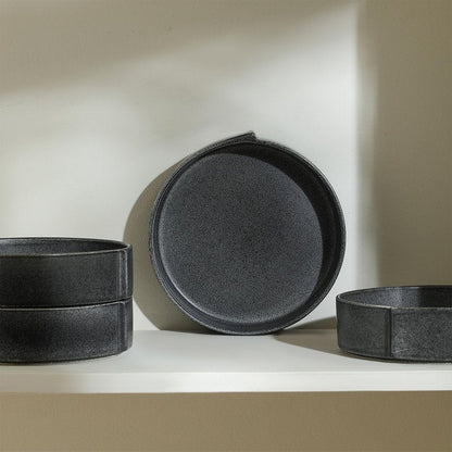 Stone Lain Bao 8-Piece Pasta Bowl Set Stoneware, Charcoal