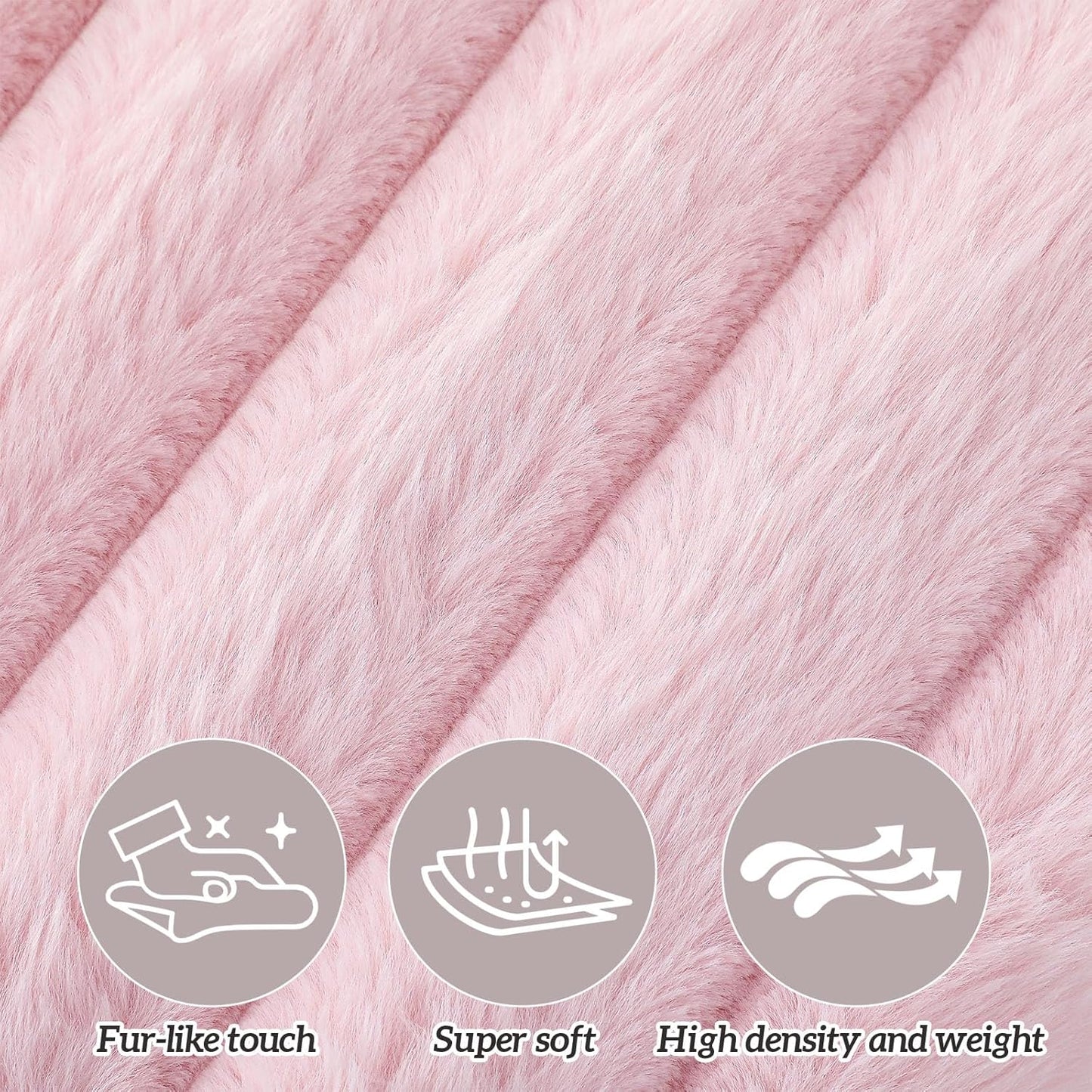 15x15x13 Inch, 265lbs Wenqik Pink Storage Ottoman Cube, Fluffy and Furry Square Foot Rest Stool, Foldable Storage
