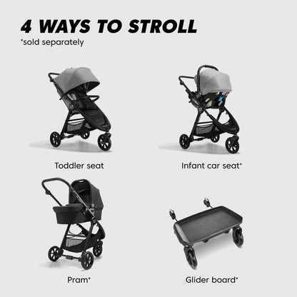 Baby Jogger® City Mini GT2 All-Terrain Lightweight Stroller, Forever Air Tires, One-Hand Fold, All-Wheel Suspension, Baby Stroller with Belly Bar, Leatherette Handlebar, Amazon Exclusive Pike Fashion