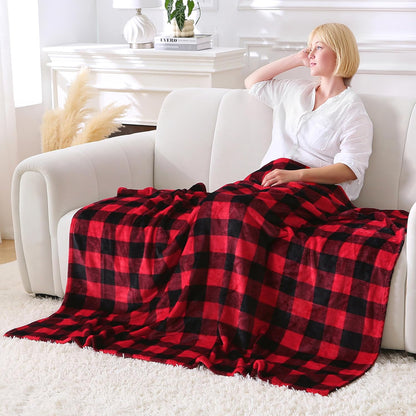 Viviland Checkered Blanket Throw, Soft Fuzzy Cozy Buffalo Plaid Blanket for Couch, 50x60 Inches