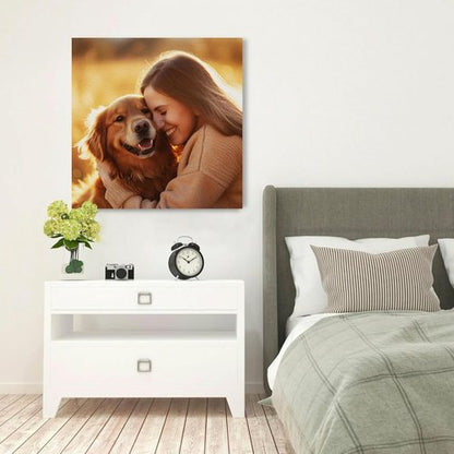 Custom Canvas Prints with Your Photos Customized Canvas Wall Art Personalized Canvas Pictures Gifts for Pet Dog Baby Family Mom Dad Men Women Couple Boyfriend Girlfriend Framed 8x8