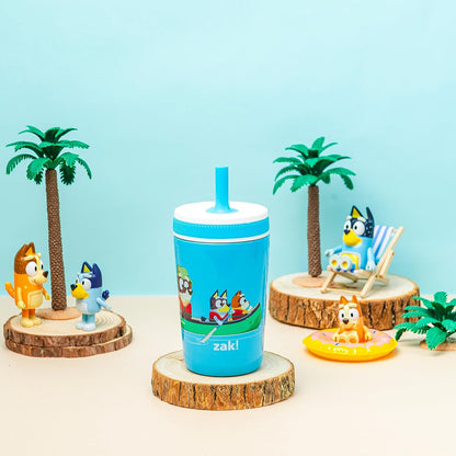 Zak Designs Bluey Kelso Toddler Cups - 12oz Vacuum Insulated Stainless Steel Sippy Cup | Leak-Proof Design for Kids