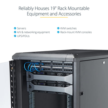 12U 29in Knock-Down Server Rack Cabinet with Casters