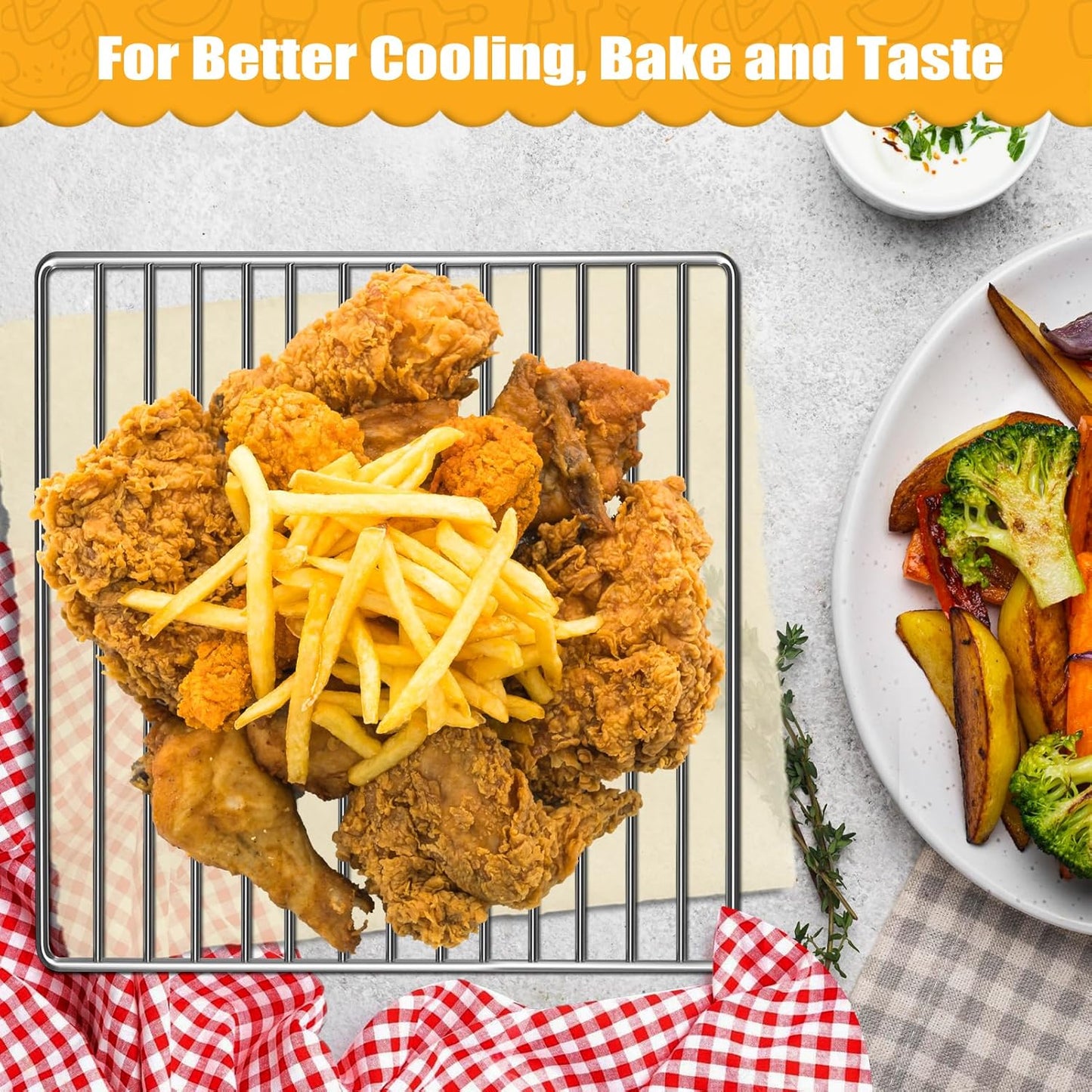 Air Fryer Rack for Ninja Foodi 10 in 1 SP100, 13.4'' Stainless Steel Accessories for Countertop Oven, Dishwasher Safe