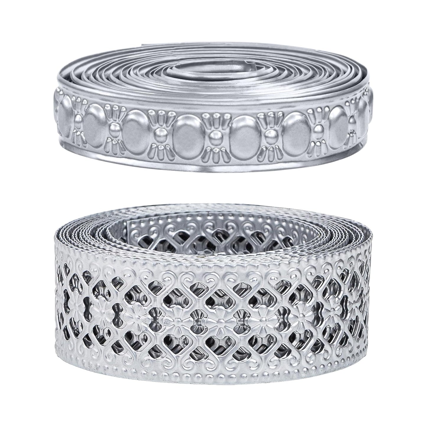 CraftyCrocodile Set of 2 Metal Ribbons for Decor Craft - 1 1/4" and 0.8", 3 Yards Long, Bundle