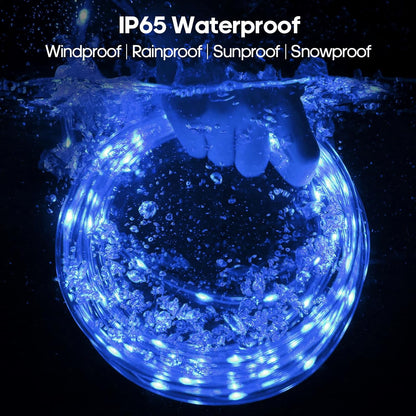 720 LED Outdoor Rope Lights by [Brand Name] - Waterproof with Remote, 8 Modes & 4 Brightness Levels | 100Ft Blue for Garden, Patio & Party