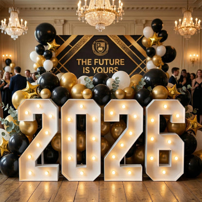 Graduation Decorations Class of 2026, 3FT Large PRE-CUT 2026 Marquee Numbers Kit for Preschool High School College Prom Party Decor