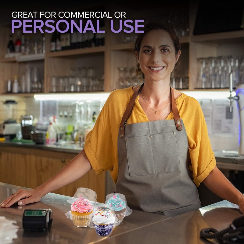Stock Your Home Individual Plastic Cupcake Containers Disposable with Connected Airtight Dome Lid (200 Count) Clear Single Cupcake Container, BPA Free