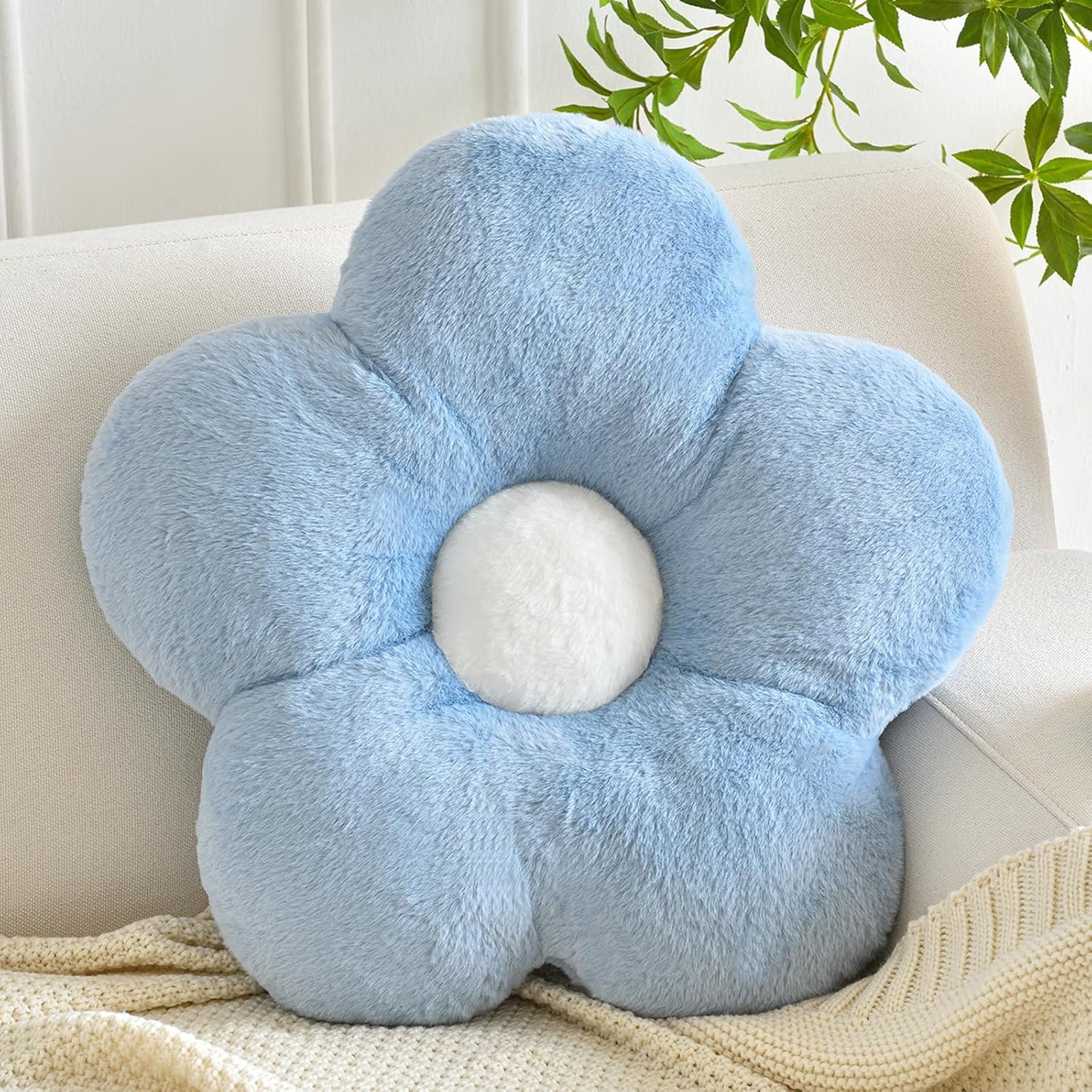 19.6 Inches) Flower Pillows, Soft Decorative Throw Pillows for Couch Chair Bed, Flower Floor Throw Pillows for Adults