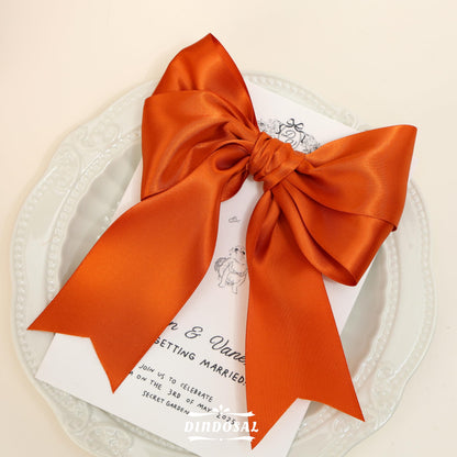 DINDOSAL Terracotta Ribbon 2 Inch x 25 Yards, Thick Burnt Orange Double Face Satin Ribbon for Fall Decor, Thanksgiving, Christmas Tree, Gift Wrapping, Wedding, Bouquet Wrap, Hair Bows