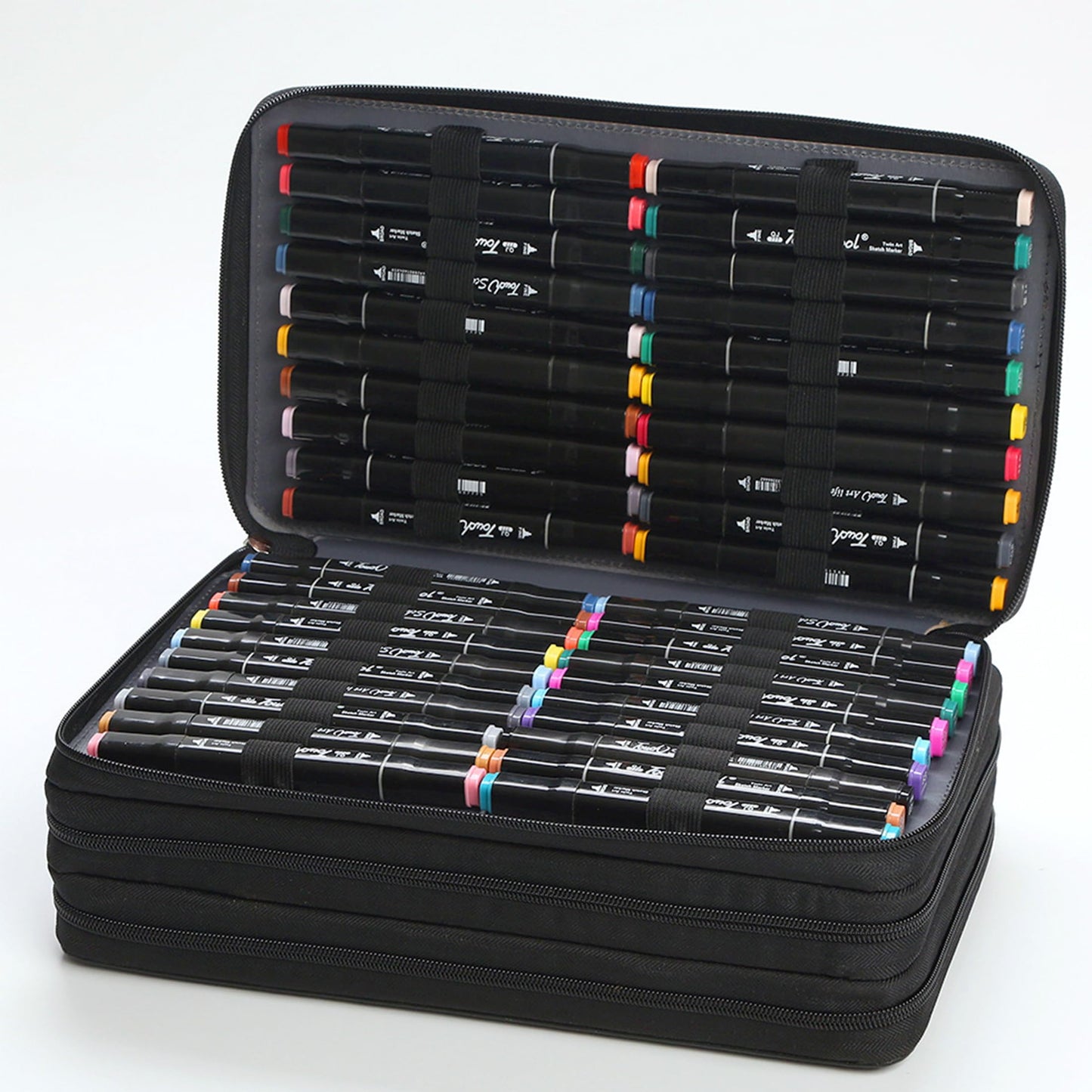 Black 120 Slots PU Marker Case, Alcohol Markers Pens Markers Carrying Bag Holder for Art Sketch Marker, Permanent Paint Pen Dry Erase Markers, Drawing Pens Art Supplies