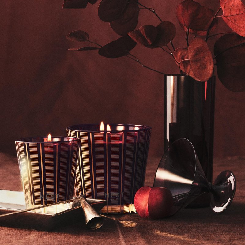 NEST New York Scented Classic Candle, Autumn Plum - 8.1 oz - Up to 60-Hour Burn Time - Reusable Glass Vessel