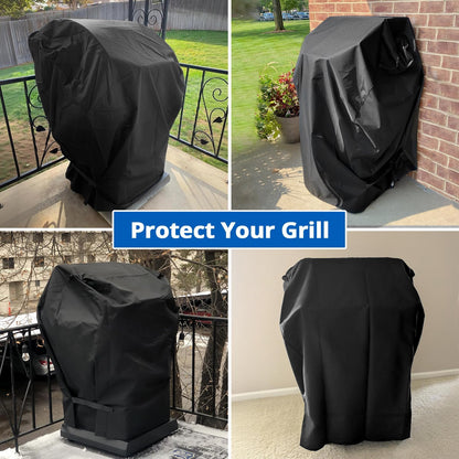 SunPatio 2 Burner Gas Grill Cover 32 inch, Heavy Duty Waterproof Small BBQ Grilling Cover, Compatible for Weber Char-Broil Nexgrill and More Grills with Collapsed Side Tables, All Weather Protection