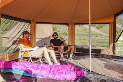 WHITEDUCK Altimus Canvas Tent with Stove Jack, Waterproof, 4 Season Luxury Camping and Glamping Tent Outdoor (Sandstone Beige, Water Repellent, 14')