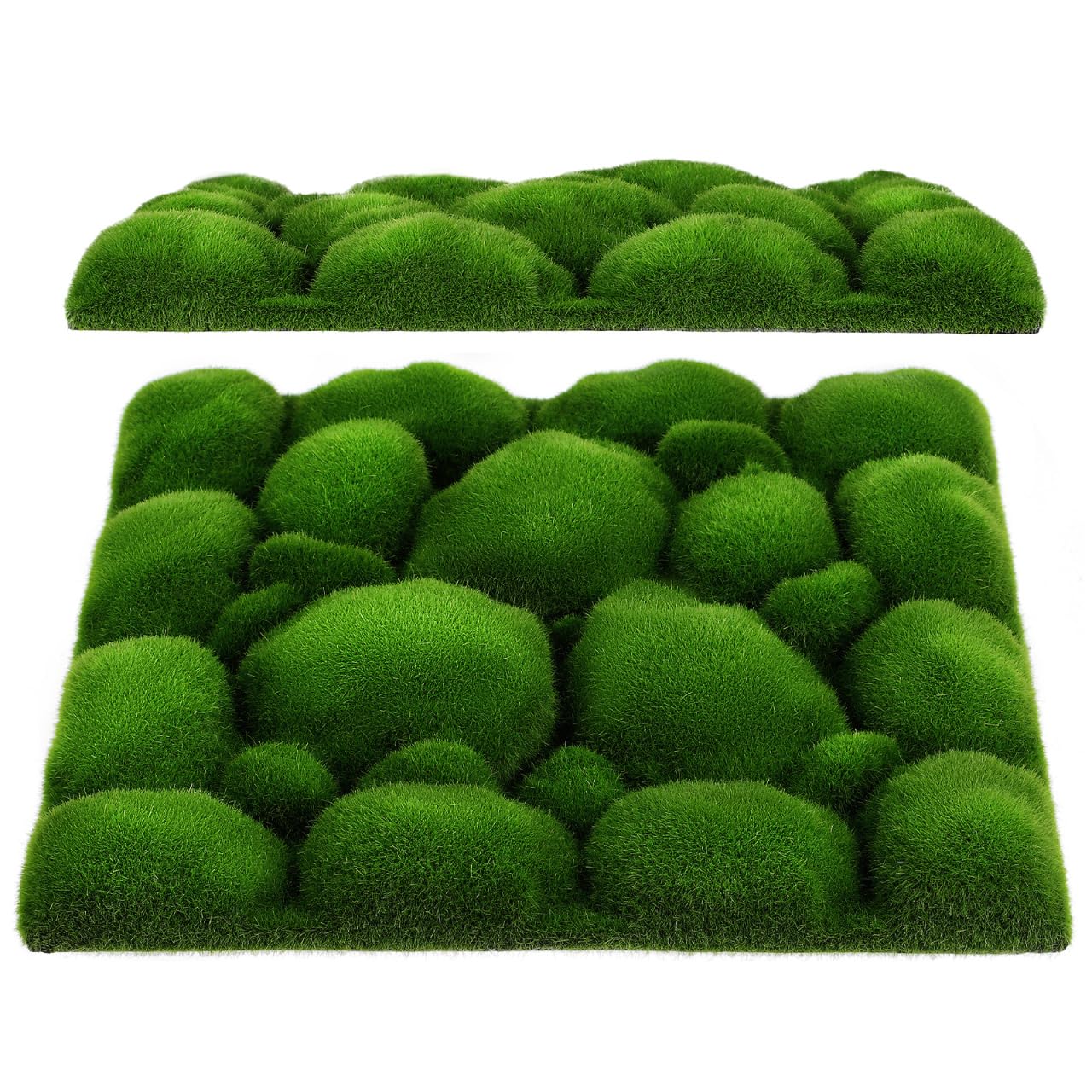 Baluue Artificial Moss Wall Panels 11.81 Inch Faux Green Wall Decor 2-Pack for Indoor Outdoor Landscape Plant Accent Easy Install Micro Moss Backdrop