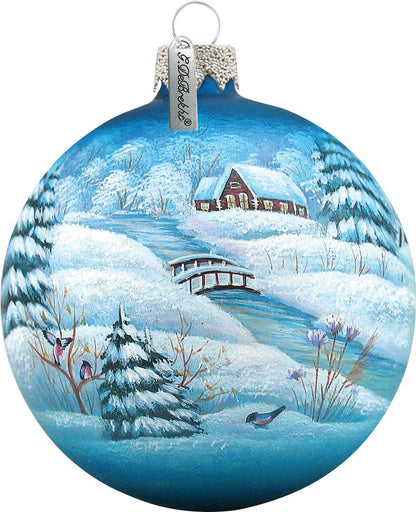 G. Debrekht Winter Village Glass Ball Ornament, 3.5"