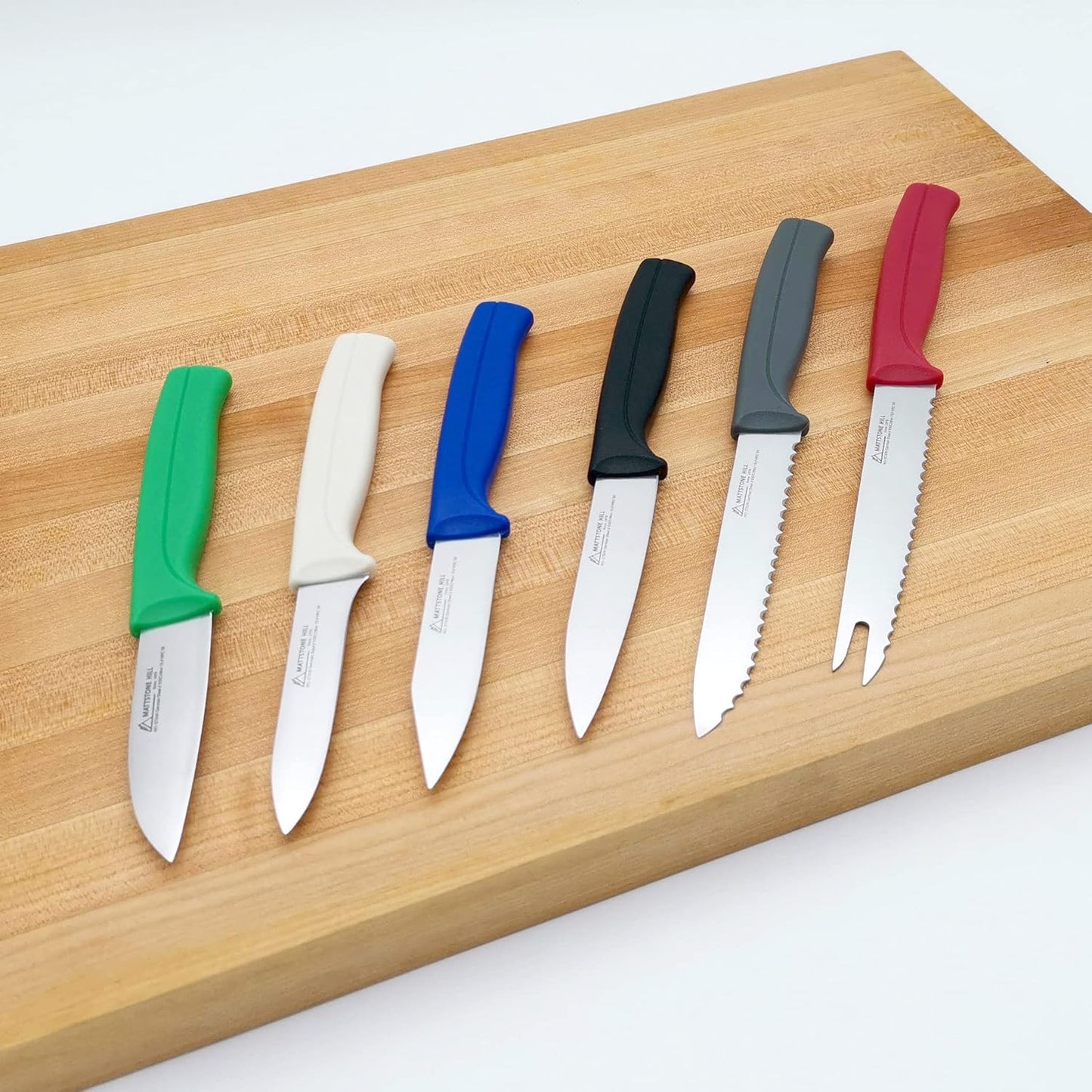 MATTSTONE HILL 3.15 Inch Paring Knife, Premium Stainless Steel Small Kitchen Utility Knife with Green Handle