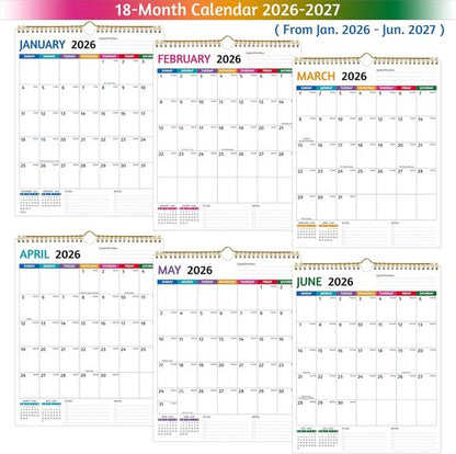 2026-2027 Wall Calendar by [Brand Name] - Large Blocks, Thick Paper, 11.5 x 14.5 In | Perfect for Organizing Holidays & Notes