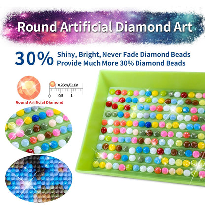 JATOK Large Diamond Painting Kits for Adults, Full Round Drill Moon Waterfall 5D Diamond Art Kits for Beginners, DIY Gem Art Picture for Gift Home Wall Decor, 40x70cm/15.7x27.5inch