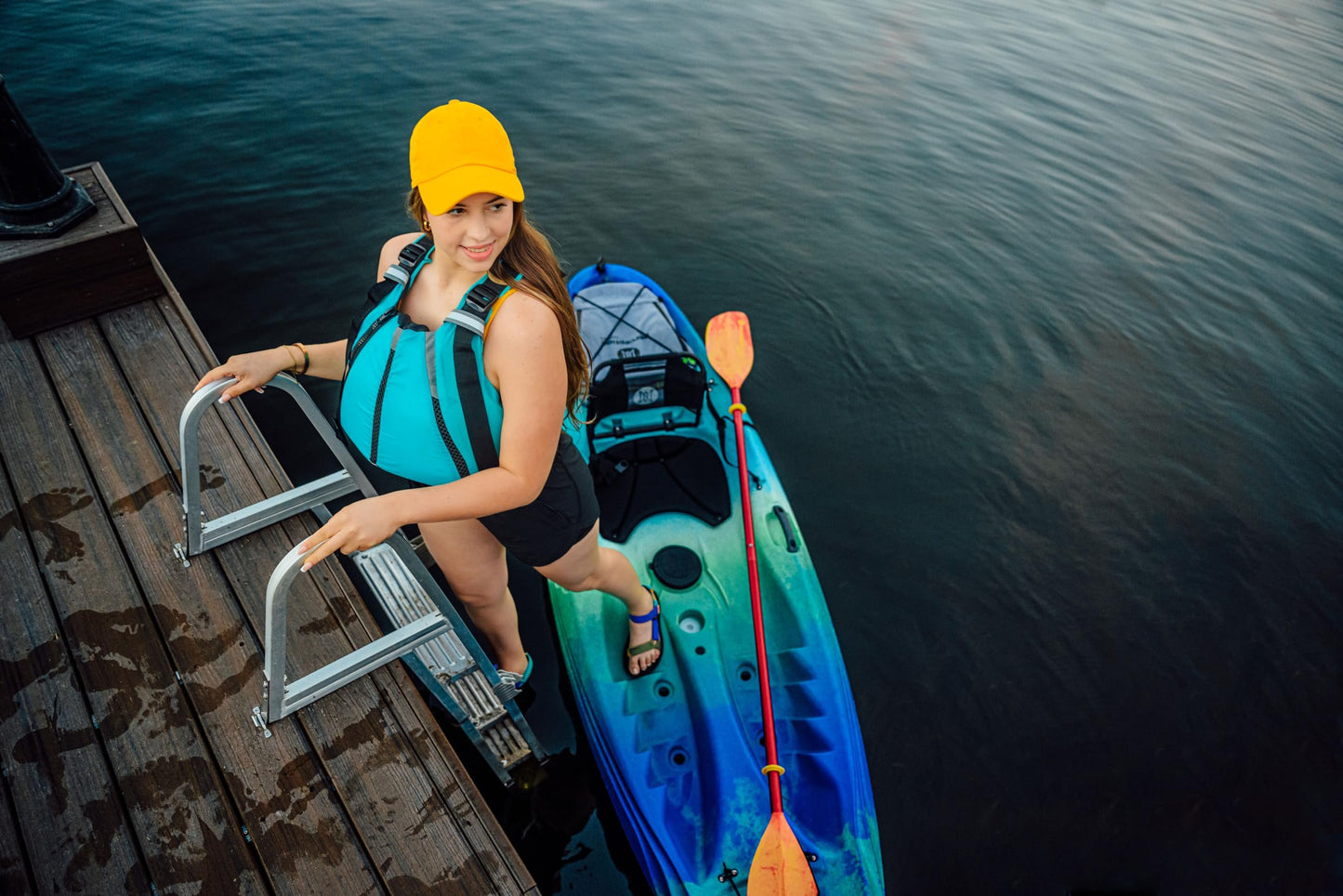 Perception - Tribe 9.5 - Sit on Top Kayak - Large Rear Storage with Tie Downs - 9.5 - Dapper