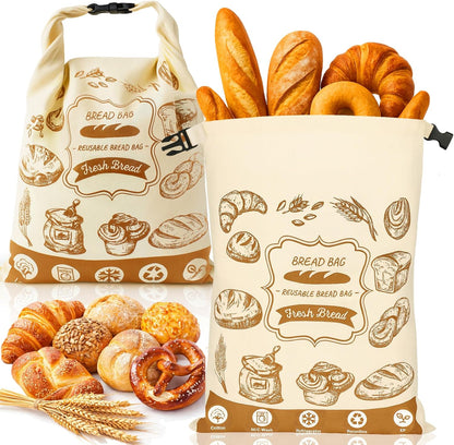 16"x12.5" 1 Reusable Bread Bags for Homemade Bread, Sourdough Bags with Foodgrade TPU Lining, Cotton Bread Bag