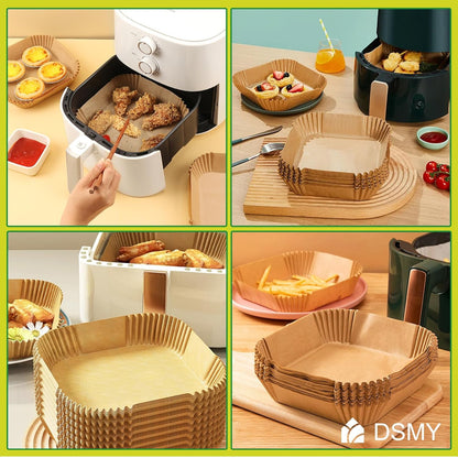 Skiennix 150 PCS Air Fryer Disposable Paper Liners - 8 Inch Non-Stick Parchment for 5-8QT Fryers