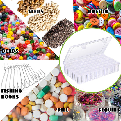 Willinglong 2 Pack Diamond Art Storage Containers Set, Grids Bead Organizer Box with Diamond Painting Accessories Labels for Jewelry Art DIY Dot Craft Bead Storage