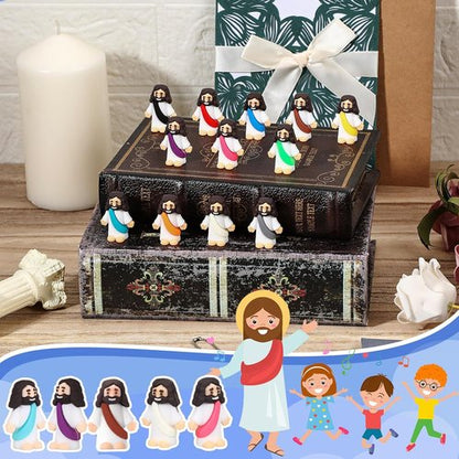 Bememo 12 Pcs Little Jesus Love You Figures - Vibrant Rubber Easter Party Favors for Kids