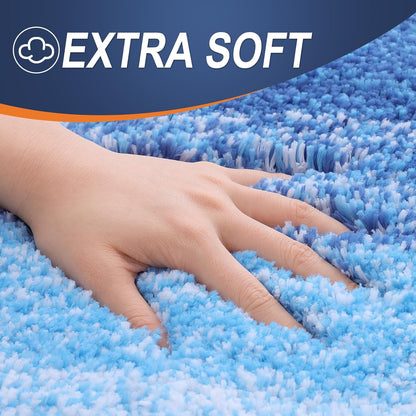 OLANLY Bathroom Rugs - Extra Soft Microfiber Mat | Quick Dry & Washable 30x20 in Light Royal Blue