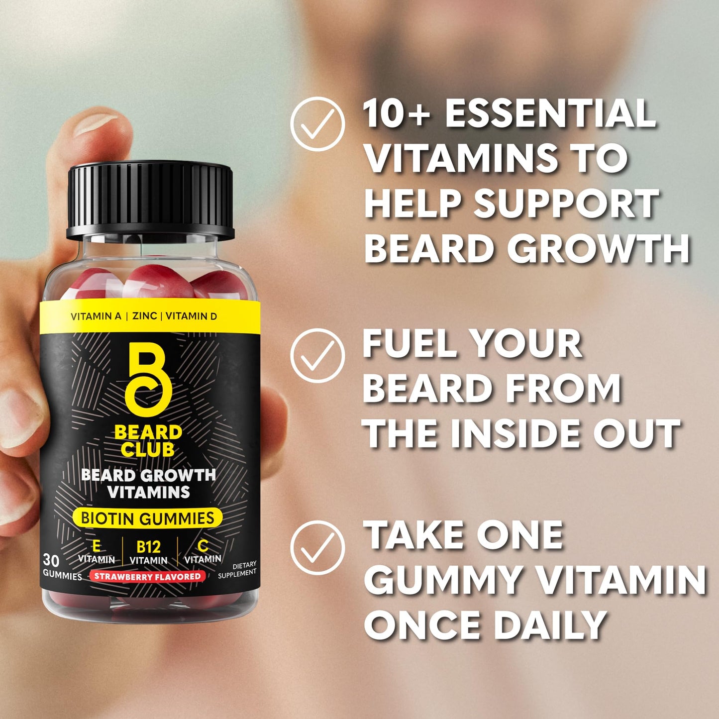 Beard Club - Beard Growth Serum with Natural Castor, Coconut and Avocado to Grow a Thicker, Fuller Beard, Fill in Patches and Stimulate Healthier Facial Hair Growth