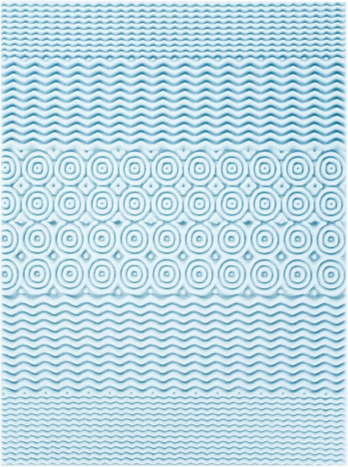Mellow 2 Inch 5-Zone Memory Foam Mattress Topper, Cooling Gel Infusion, Full Size, Blue