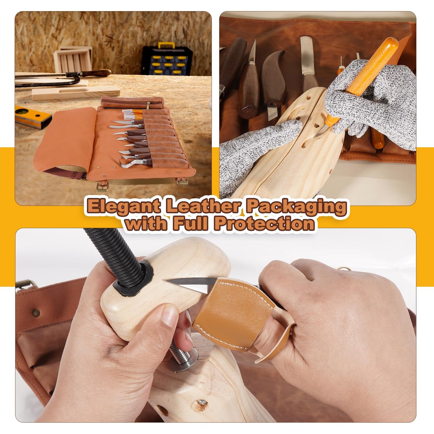 Premium Professional Wood Carving Kit - 28pcs wood carving Tools set whittling kit Ergonomic Walnut Handles, Razor-Sharp High-Carbon Steel Blades