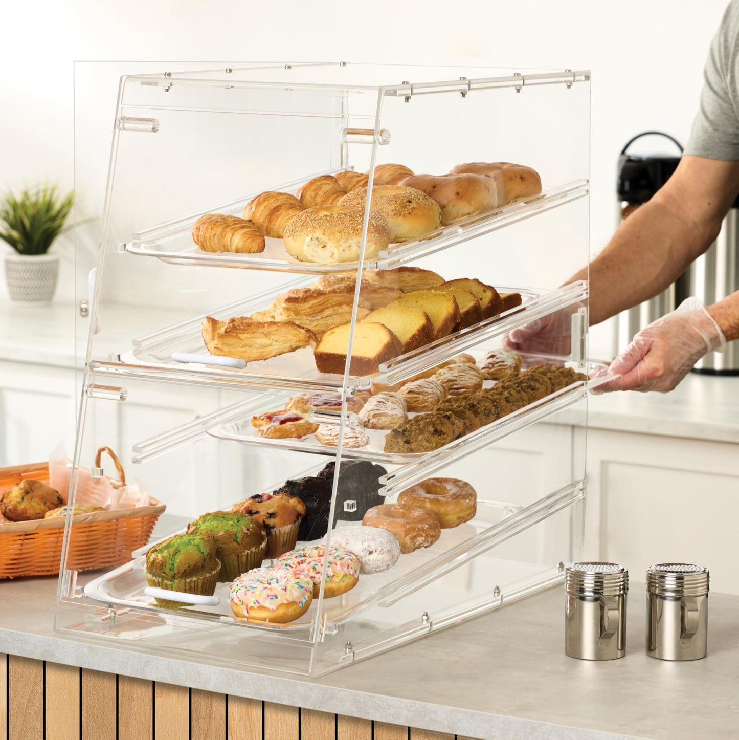 Winco ADC-4 4-Tier Pastry Display Case, Acrylic,Clear,Medium