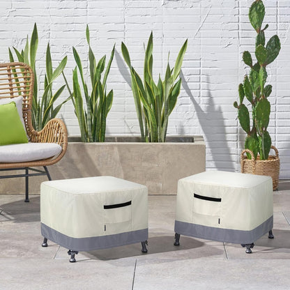 28L 28W 17H inch Patio Ottoman Cover, Waterproof Outdoor Square Furniture Cover for Side & End Table x x