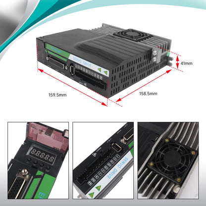 YIDOFENG Without Brake 750W AC Servo Motor Kit, CNC 220V 4.4A 3000rpm L3000 17-bit Encoder RS485 Servo Motor Driver Controller Kit for CNC Engraver Milling Machine/Robot