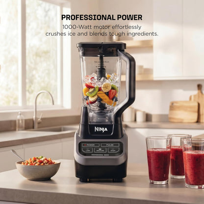 Ninja Professional Blender - 1000W Smoothie Maker with Total Crushing Technology | XL 72-Oz Pitcher in Black and Grey