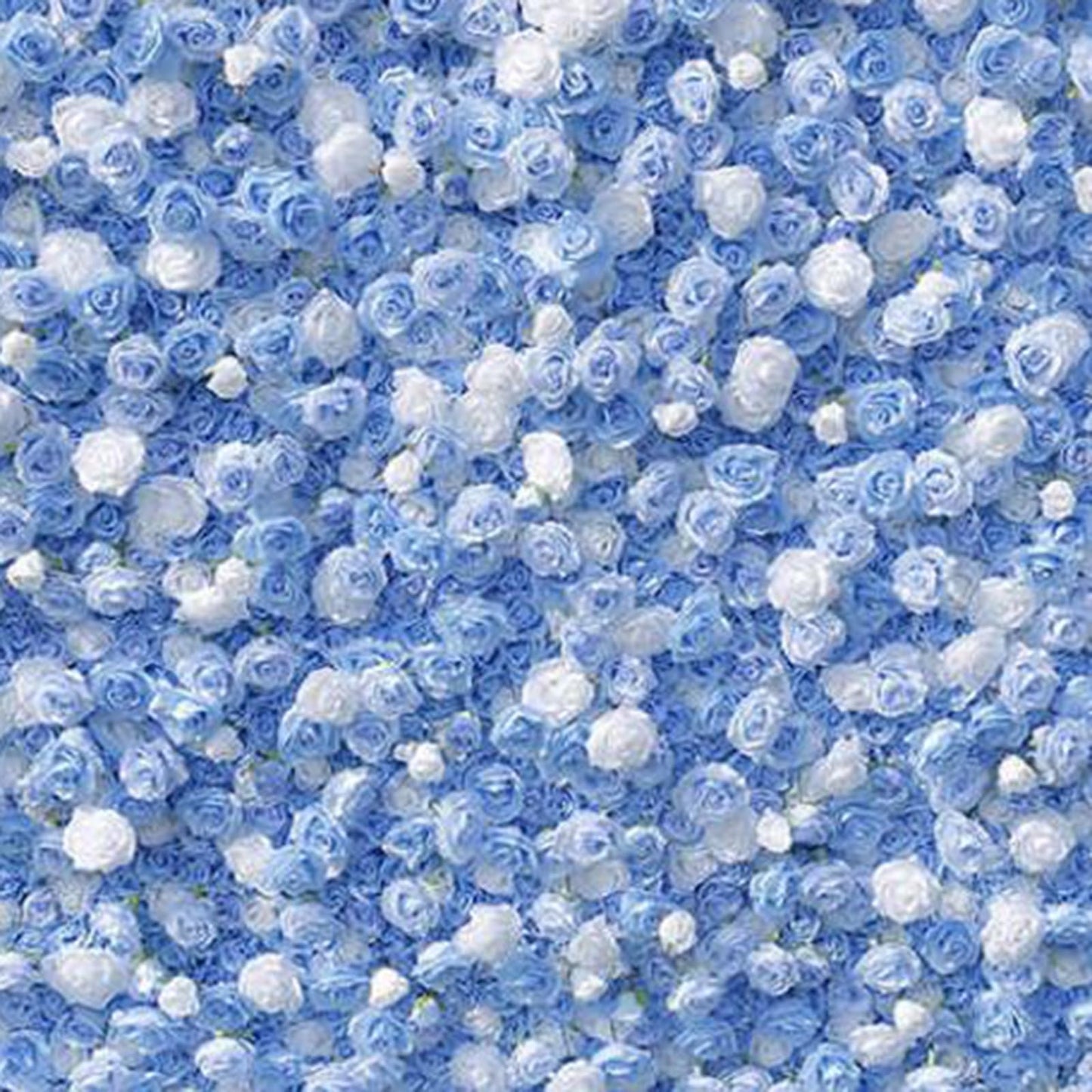 UYCVT Artificial Flower Wall Backdrop Panels,Blue and White Roses Handmade Romantic Large Fabric-Based 3D Simulated Flower Wall Background Wall, Wedding Decoration Props Decora-2m*2m/6.56 * 6.56FT