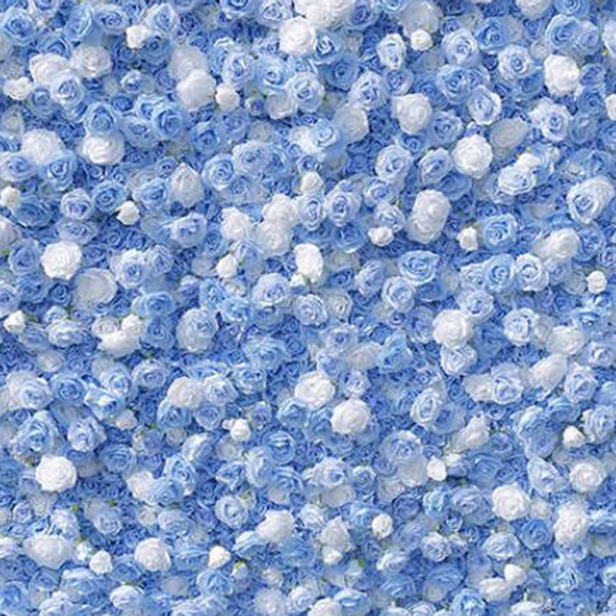 Artificial Flower Wall Backdrop Panels,Blue And White Roses Handmade Romantic Large Fabric-Based 3D Simulated Flower Wall Background Wall,Wedding Decoration Props Decorative C,3m*3m/10*10FT