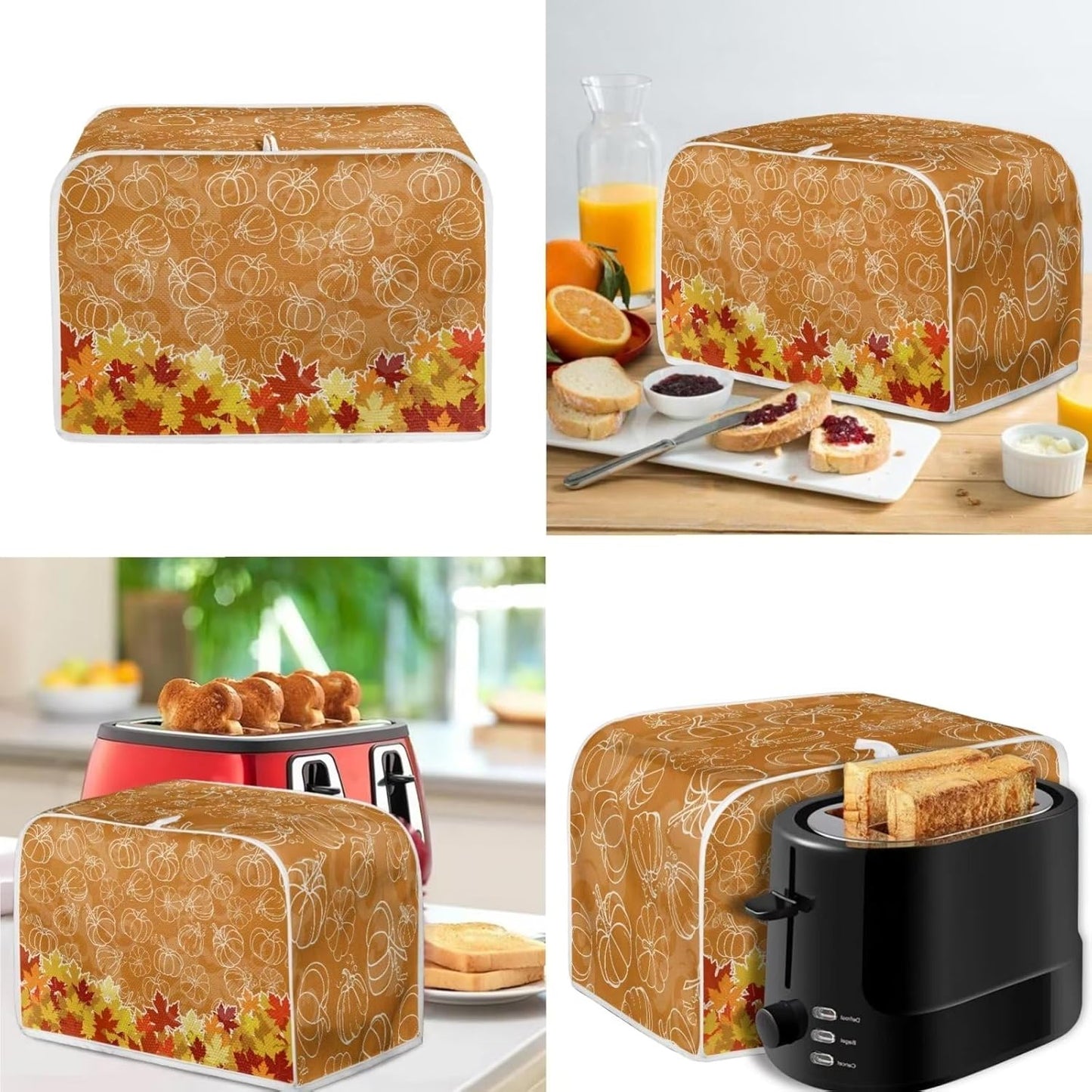 Maple Leaf 2 Slice Toaster Covers, Small Kitchen Appliance Dustproof Blender Cover, Thanksgiving Decor