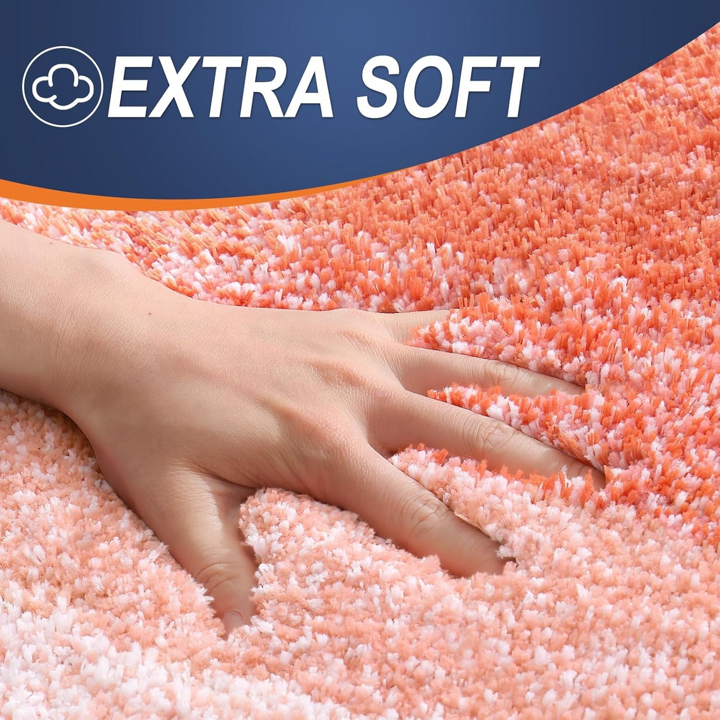 OLANLY Bathroom Rugs - Extra Soft Microfiber Mat with Rubber Backing | Quick Dry, Machine Washable, Coral 34x21