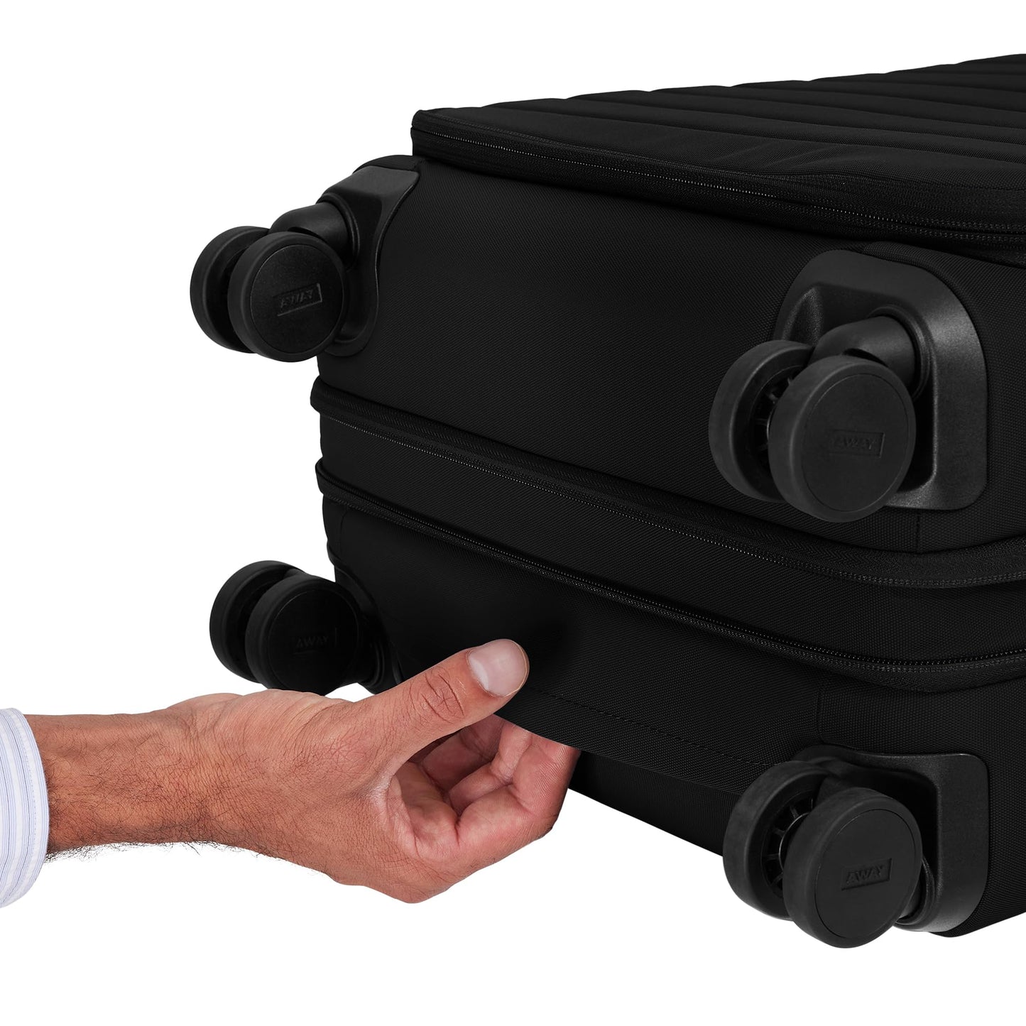 Away Softside Bigger Carry-On Suitcase, 23 Inch Expandable High-Strength Nylon Luggage With Spinner Wheels, Meets Requirements for Most Major Airlines, Jet Black
