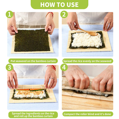 Axigundaone 20 Pcs Bamboo Sushi Rolling Mat Bulk, 9.5 x 8.9 Inch Bamboo Square Sushi Mat Roller, Sushi Making Roller Mats for Beginners, Sushi Party