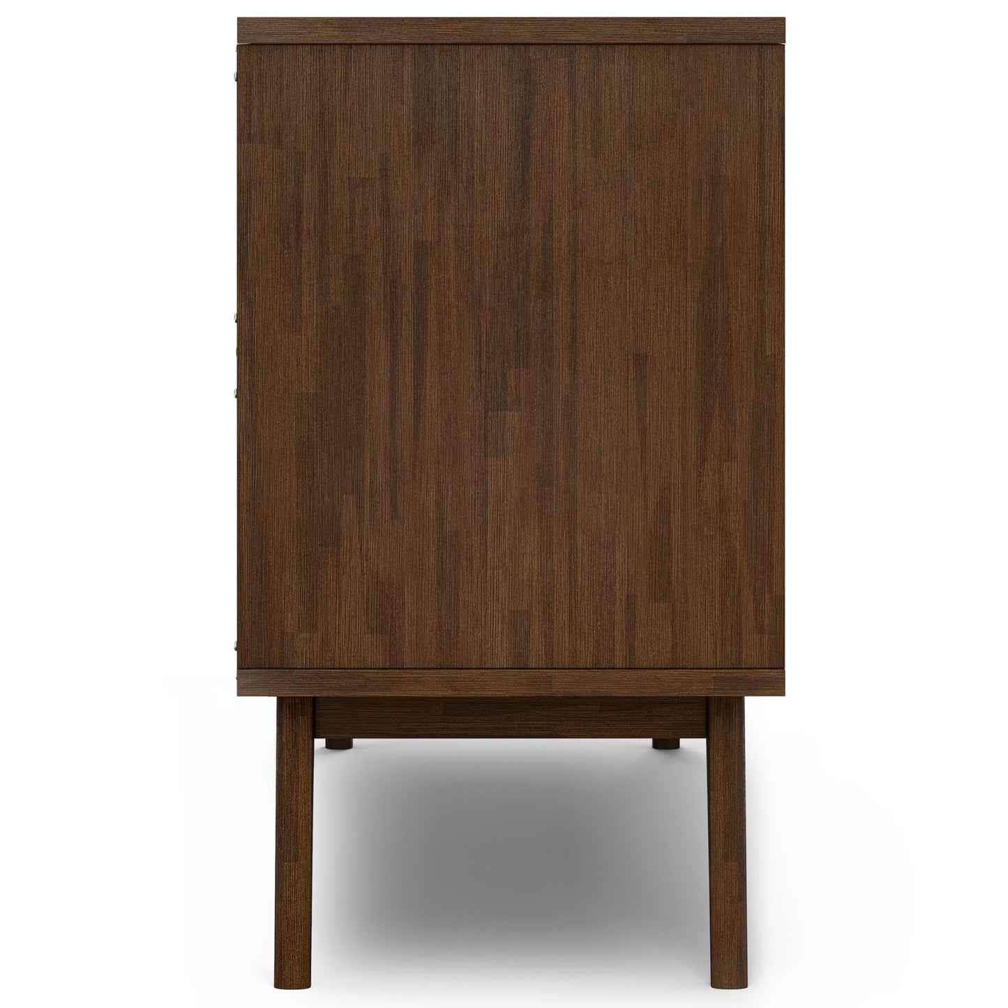 SIMPLIHOME Clarkson Buffet - 60 inch Wide Solid Acacia Wood 3-Door Sideboard Buffet in Rustic Natural Aged Brown, Mid-Century Cabinet for Dining Room or Kitchen with Wine Storage and Open Shelf
