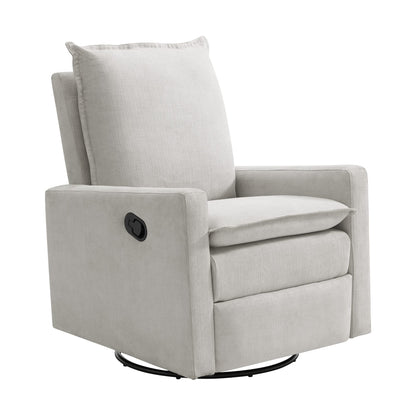 Oxford Baby Uptown Upholstered Glider Recliner Rocking Chair 360° Swivel for Nursery and Living Room - Sand