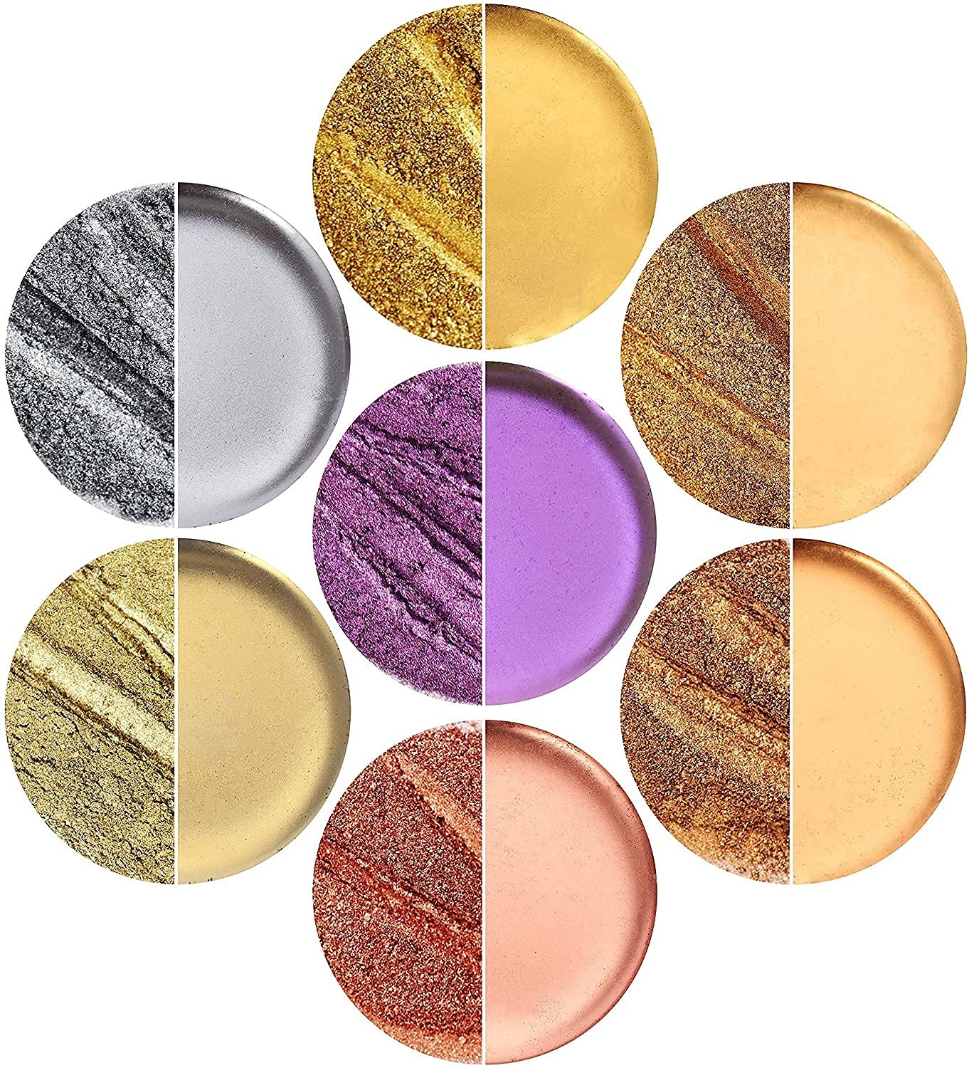 TECHAROOZ Metallic Pigment Powder, 7x20ml Fine Metal Dye for Epoxy Resin, UV Resin, Countertops, Soap Making, Candles DIY Acrylic Paints & Other Craft